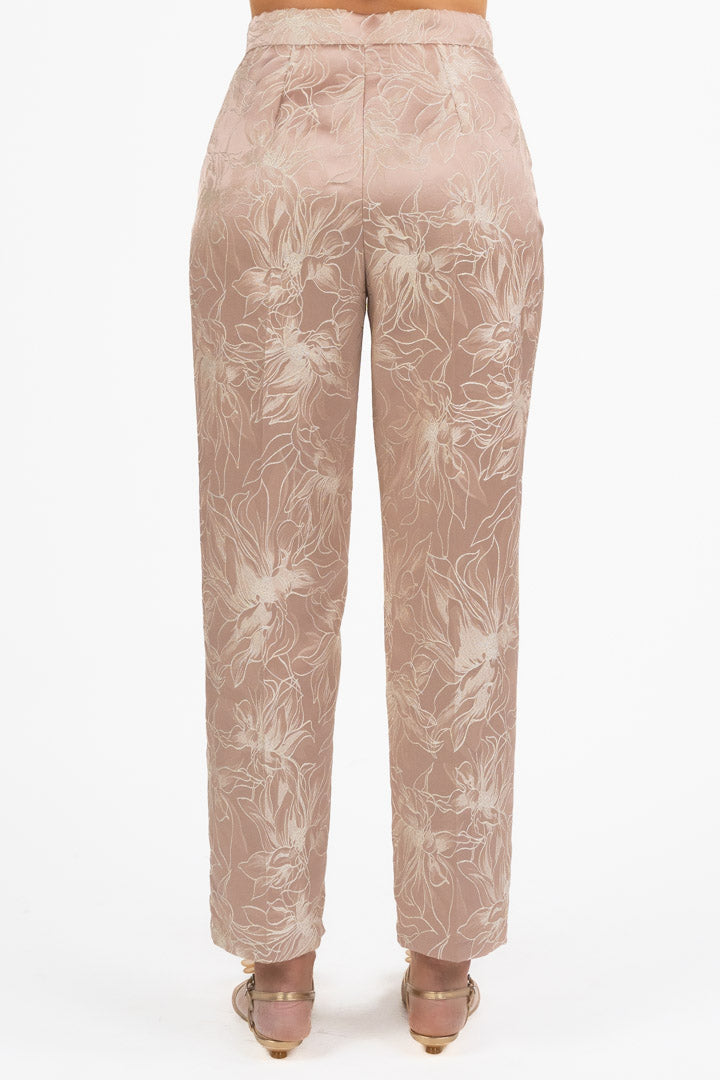 Completo Jacquard Floreale Top e Pantalone -Emme Marella