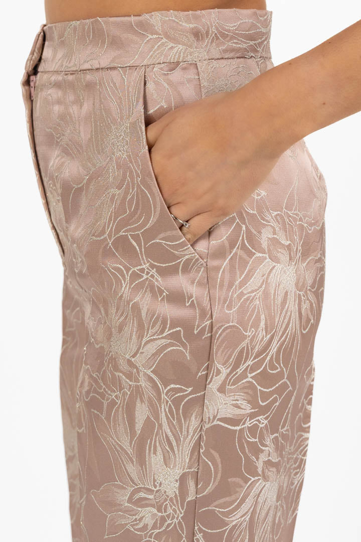 Completo Jacquard Floreale Top e Pantalone -Emme Marella