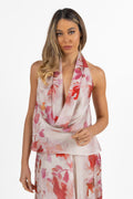 Top con Scollo a Drappeggio e stampa floreale - Hanita
