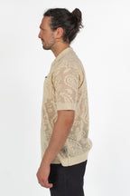Camicia in Maglia Lavorazione Crochet  Beige -Berna