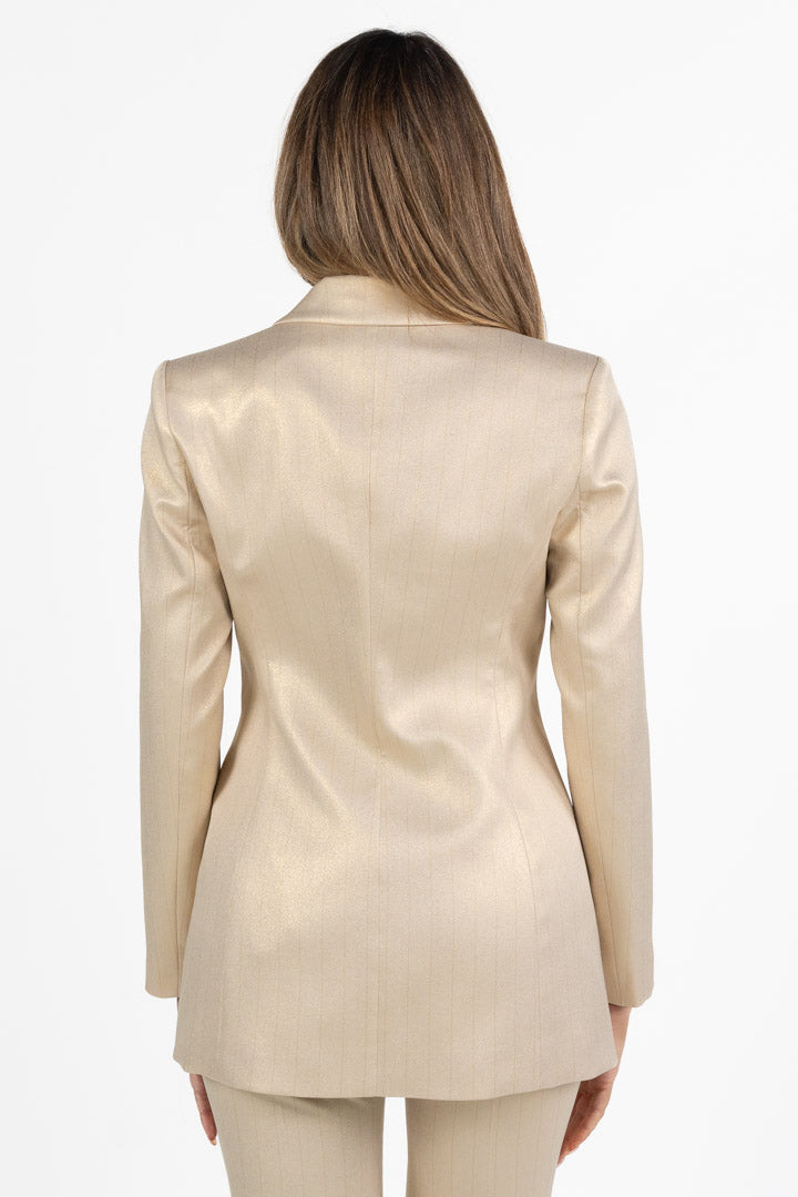Completo Sartoriale Tailleur in Tessuto Lurex Champagne - Rinascimento