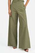 Pantalone Palazzo Strutturato Verde Salvia - Penny Black