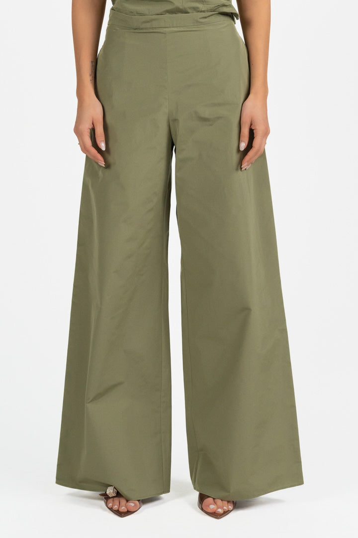 Pantalone Palazzo Strutturato Verde Salvia - Penny Black