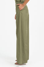 Pantalone Palazzo Strutturato Verde Salvia - Penny Black
