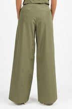 Pantalone Palazzo Strutturato Verde Salvia - Penny Black