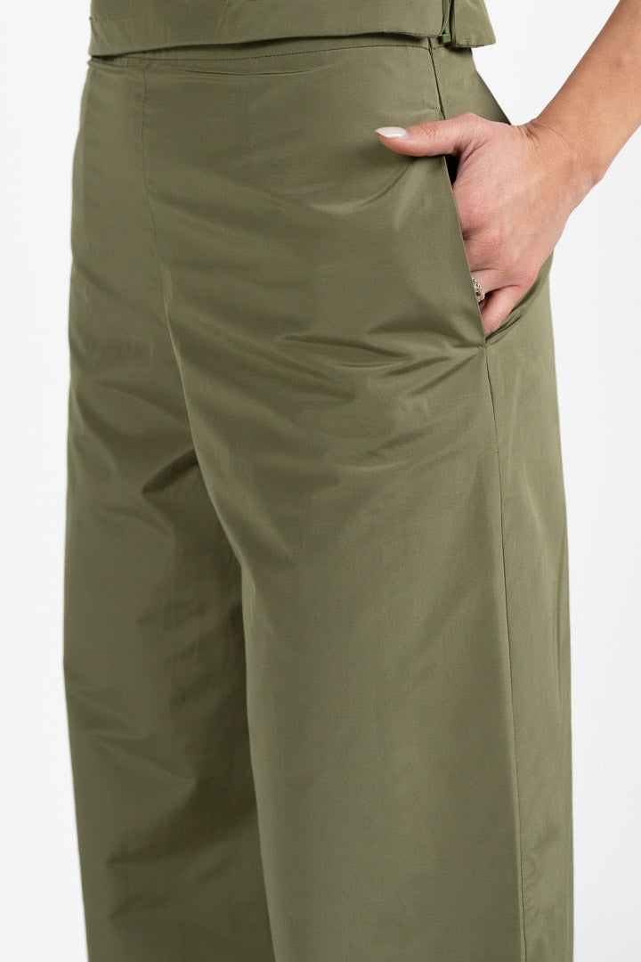Pantalone Palazzo Strutturato Verde Salvia - Penny Black