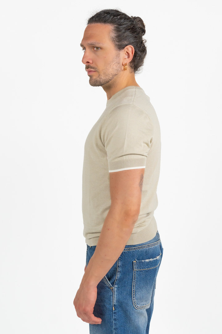T-shirt in Maglia Beige Sabbia - Antony Morato