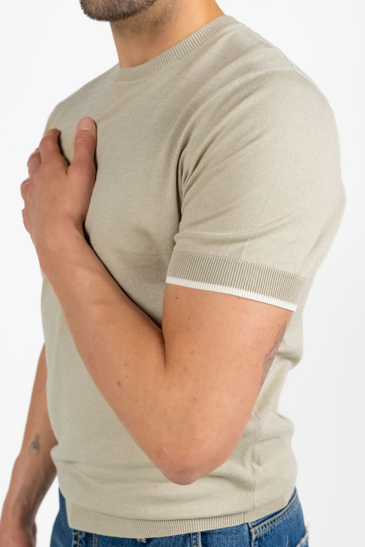 T-shirt in Maglia Beige Sabbia - Antony Morato
