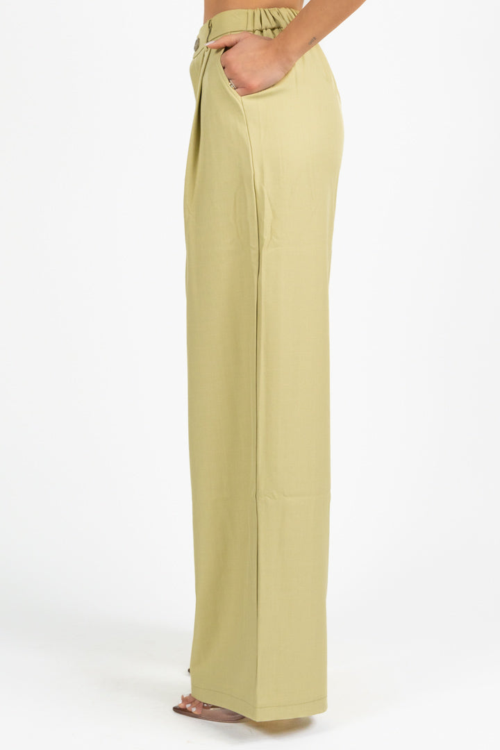 Pantalone Wide Leg Verde Salvia - Berti Mode Collection