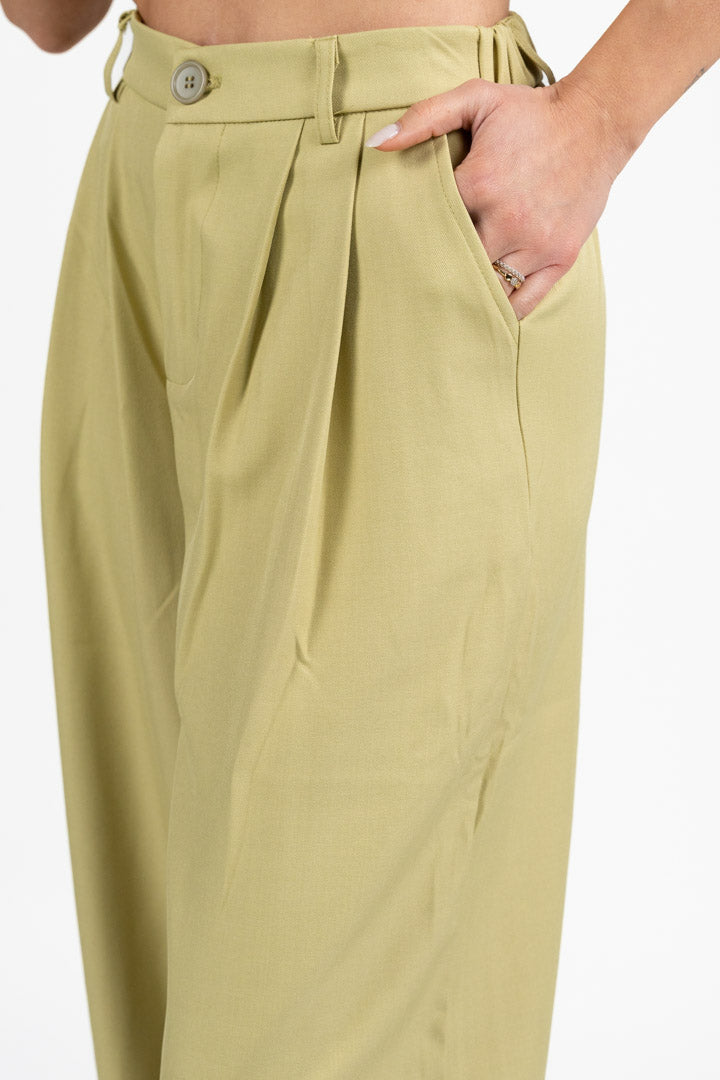 Pantalone Wide Leg Verde Salvia - Berti Mode Collection