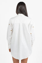 Camicia Oversize con Occhielli Metallici - Souvenir