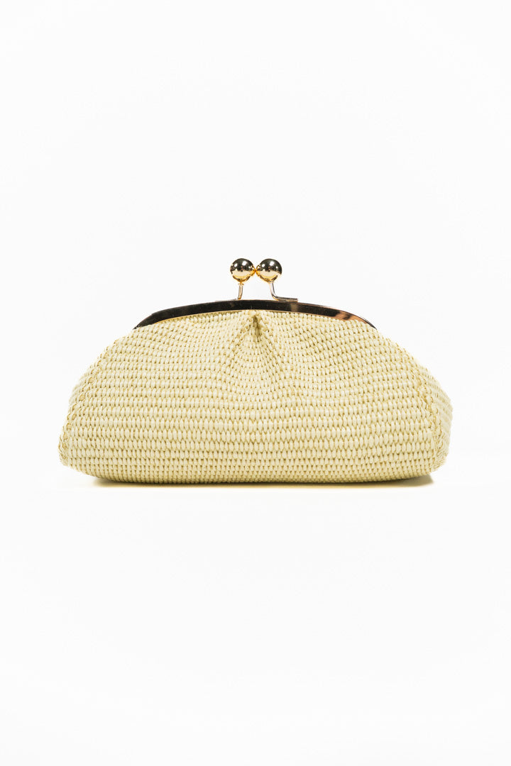 Clutch a Mano in Paglia Intrecciata con Tracolla a Catena - Berti Mode Collection