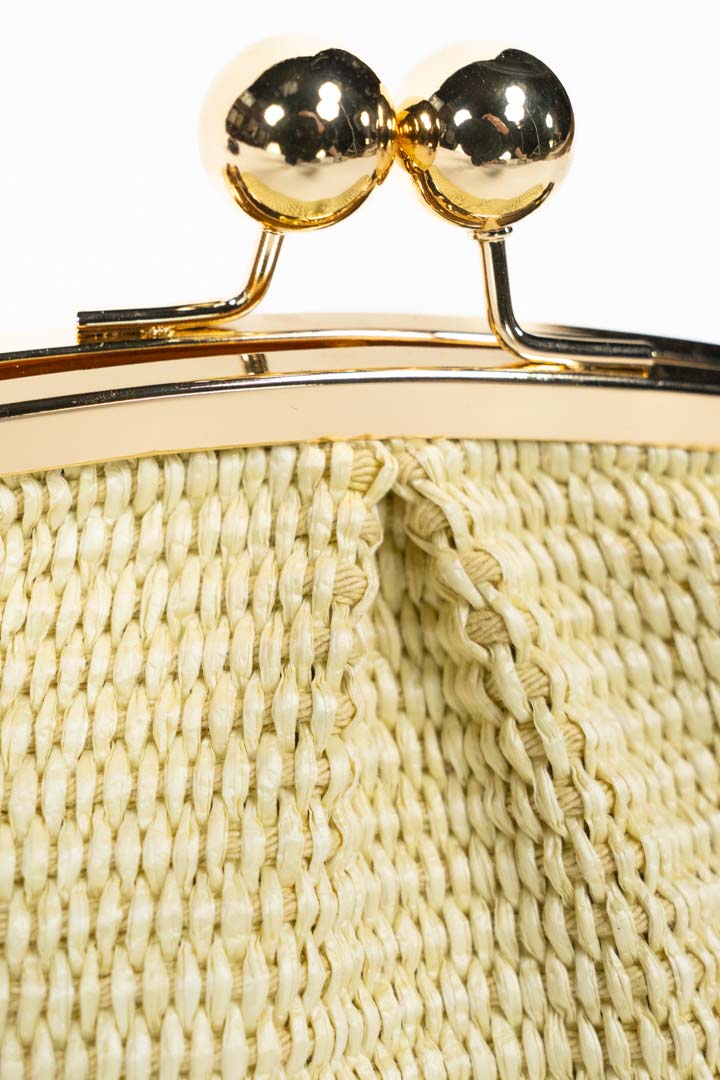 Clutch a Mano in Paglia Intrecciata con Tracolla a Catena - Berti Mode Collection
