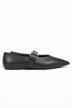Ballerina Mary Jane in Pelle Marrone - Weekend Max Mara