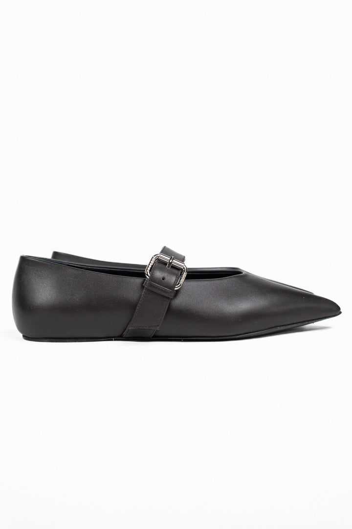 Ballerina Mary Jane in Pelle Marrone - Weekend Max Mara