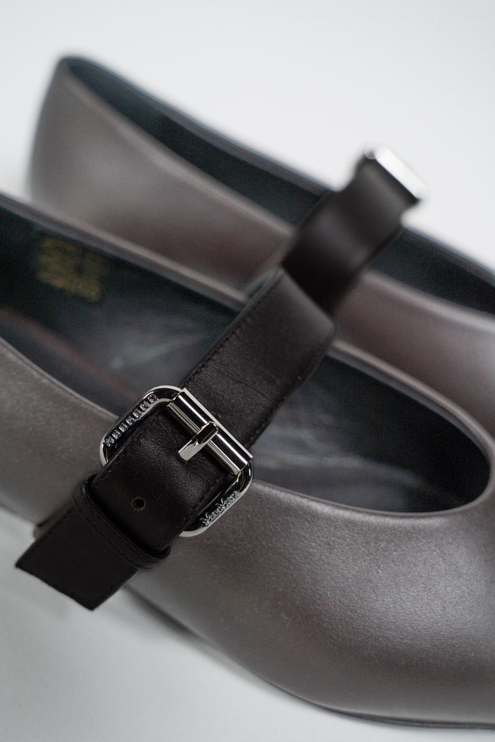 Ballerina Mary Jane in Pelle Marrone - Weekend Max Mara