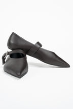Ballerina Mary Jane in Pelle Marrone - Weekend Max Mara