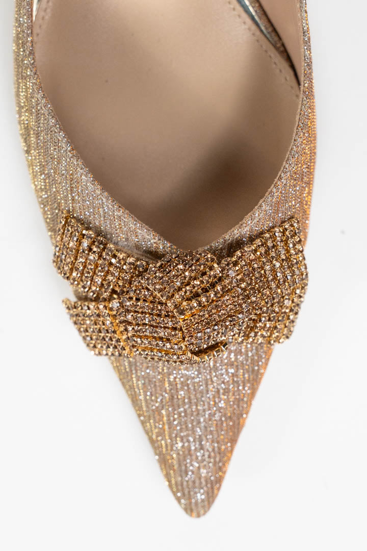 Slingback Glitter con Fiocco di Strass - Rinascimento
