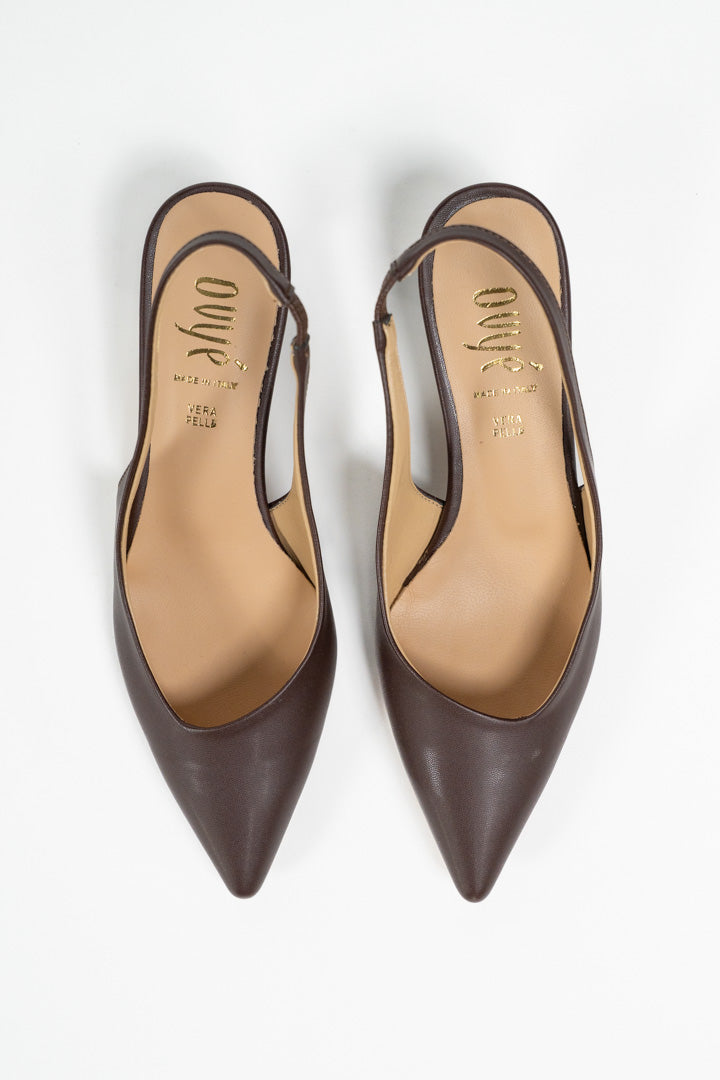 Décolleté Slingback Marrone Cioccolato - Ovye'