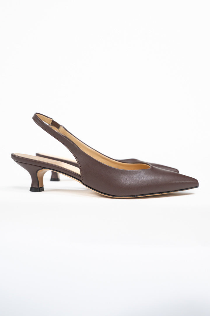 Décolleté Slingback Marrone Cioccolato - Ovye'