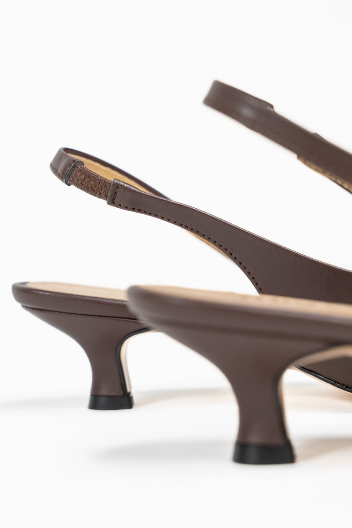 Décolleté Slingback Marrone Cioccolato - Ovye'