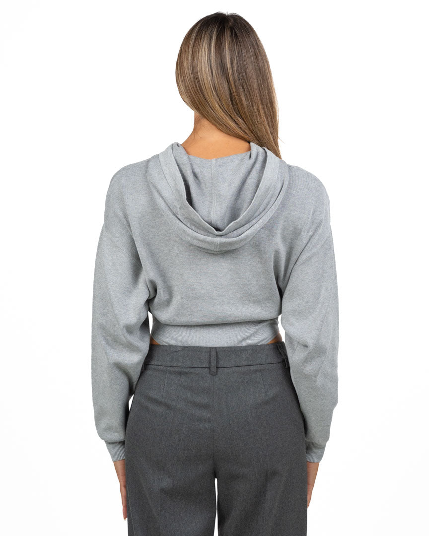Body Felpa con Cappuccio e Logo Ricamato - Elisabetta Franchi