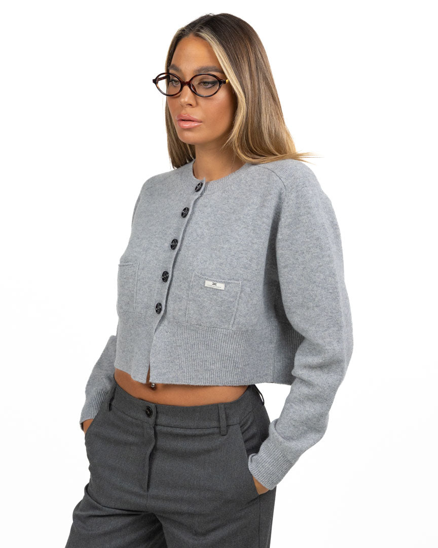 Maglione Cropped Grigio - Elisabetta Franchi