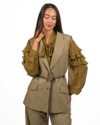 Gilet Sartoriale Monopetto Verde Oliva - Marella