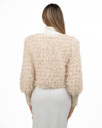 Cardigan Cropped Effetto Pelliccia con Paillettes - Twinset