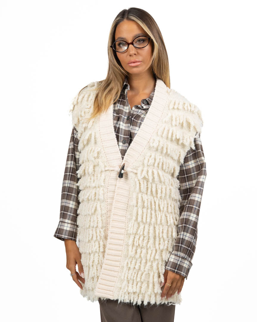 Gilet Lungo in Maglia con Frange - Have One