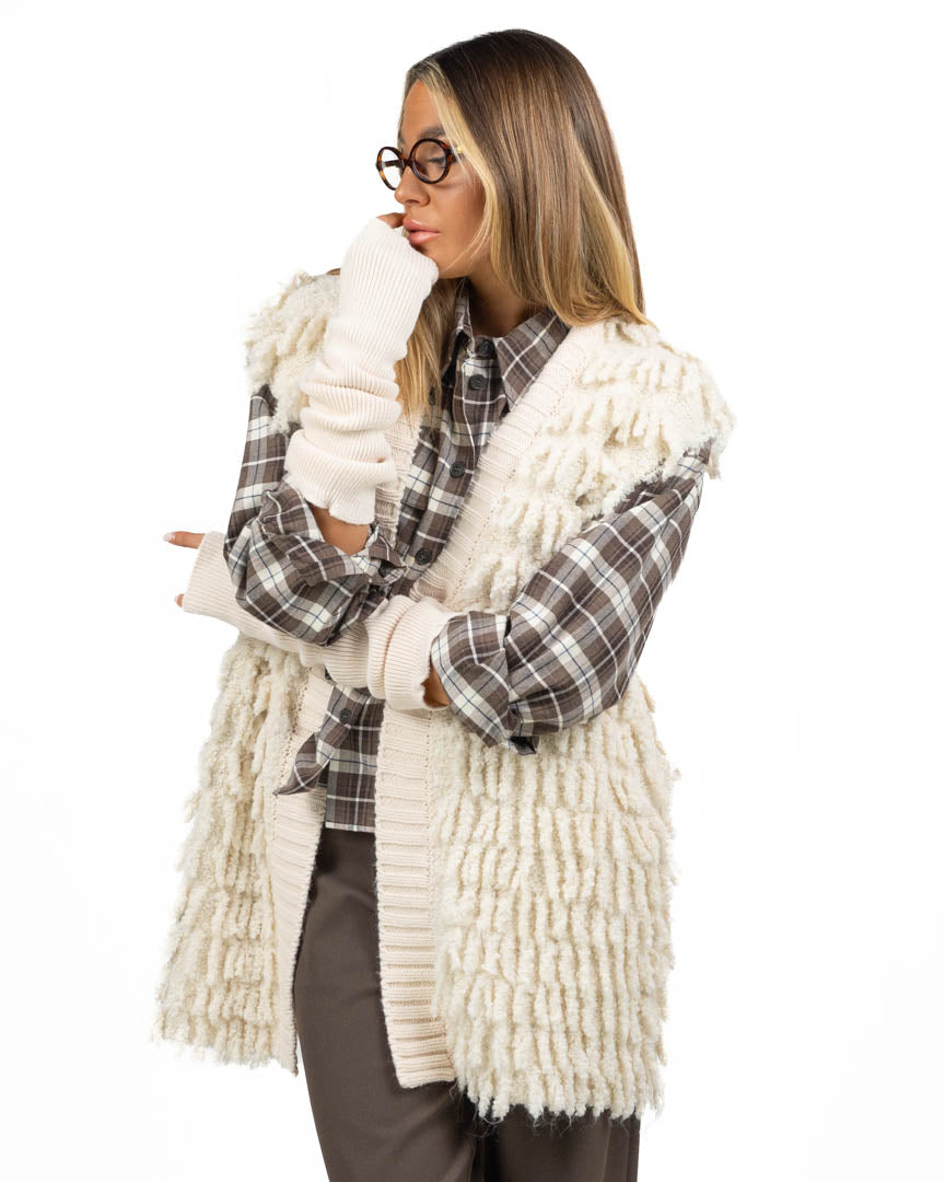 Gilet Lungo in Maglia con Frange - Have One
