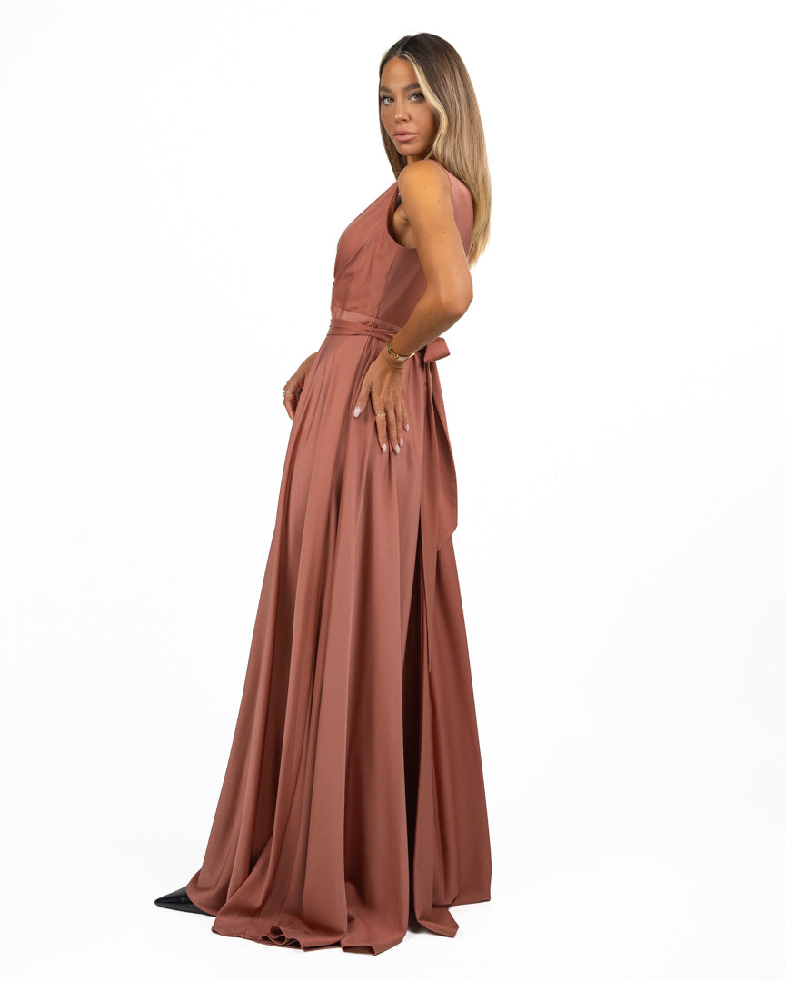 Abito Lungo da Sera con Scollo a V - Berti Mode Collection