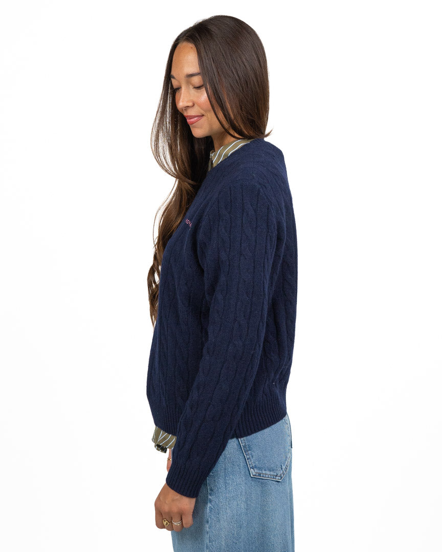 Maglione Girocollo a Trecce con Logo Ricamato - Roy Roger's