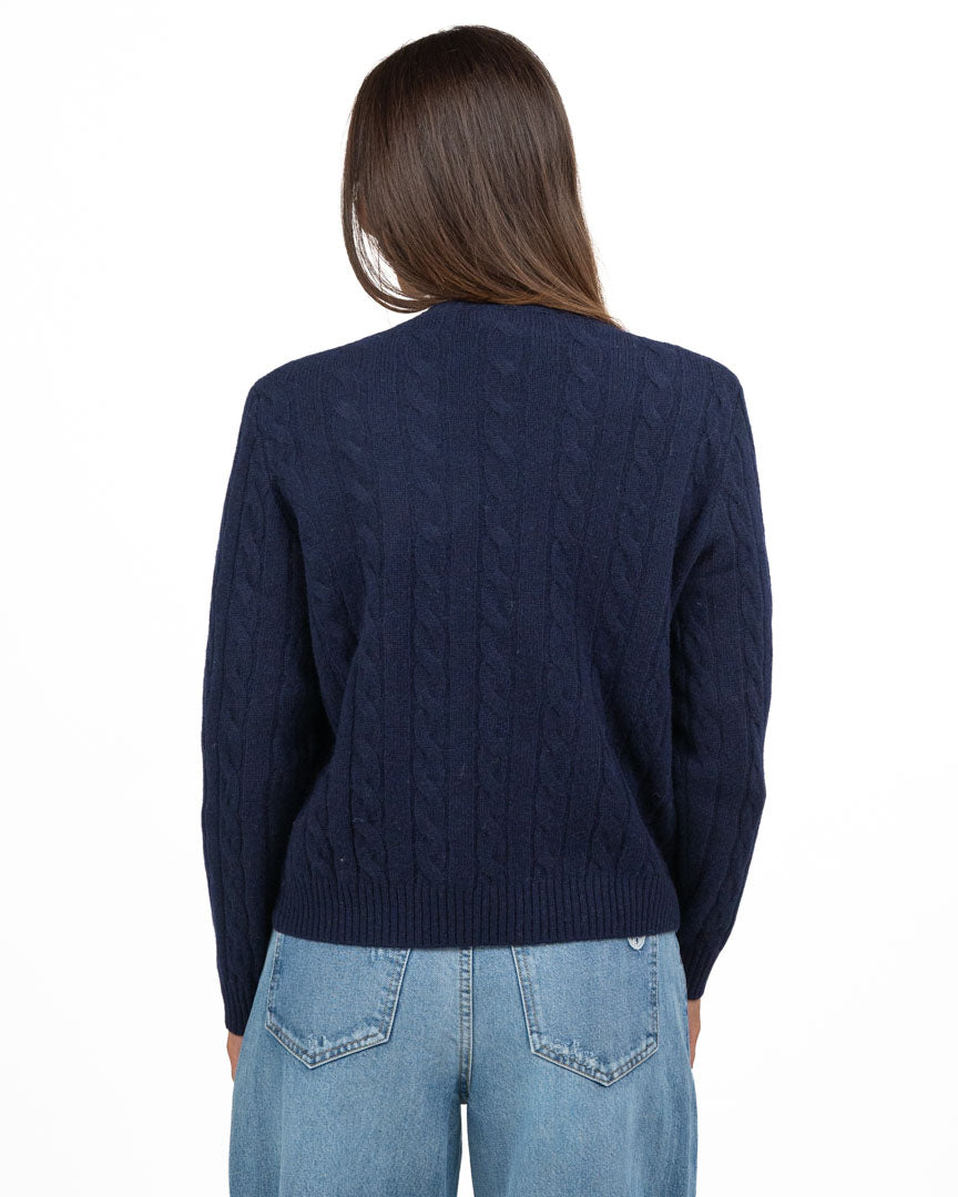 Maglione Girocollo a Trecce con Logo Ricamato - Roy Roger's