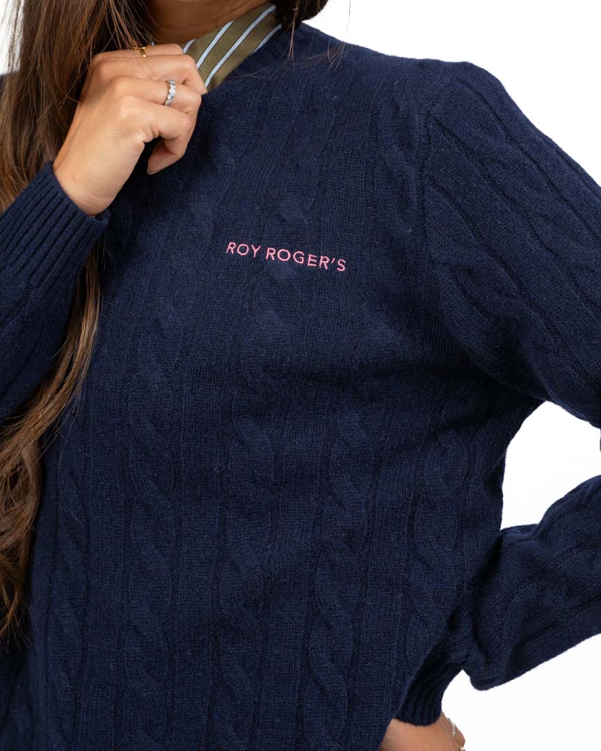 Maglione Girocollo a Trecce con Logo Ricamato - Roy Roger's