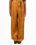 Pantalone a Palazzo Ocra Satinato - Wu Side