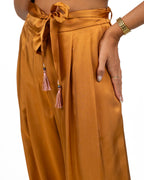 Pantalone a Palazzo Ocra Satinato - Wu Side