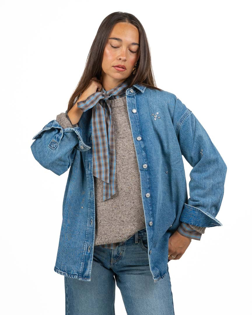 Camicia Giacca in Denim Oversize con Applicazioni - Levi's