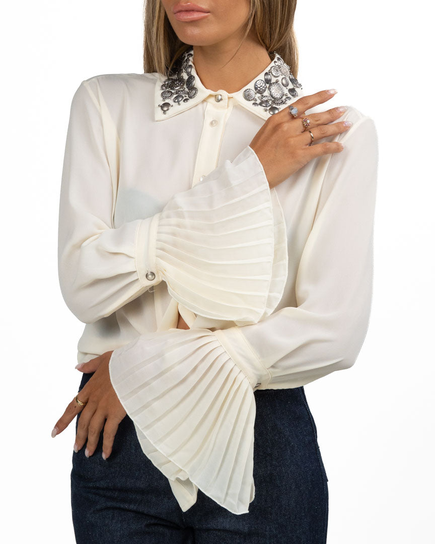 Camicia Bianca con Borchie sul Colletto - Souvenir