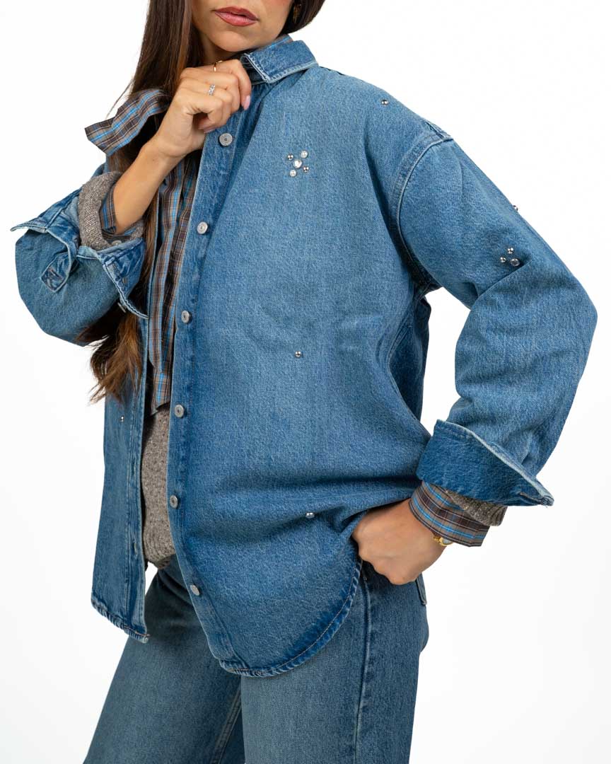Camicia Giacca in Denim Oversize con Applicazioni - Levi's