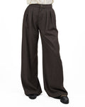 Pantalone a Palazzo con Pence Marrone - Eleh