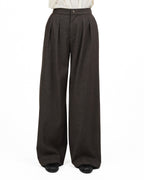 Pantalone a Palazzo con Pence Marrone - Eleh