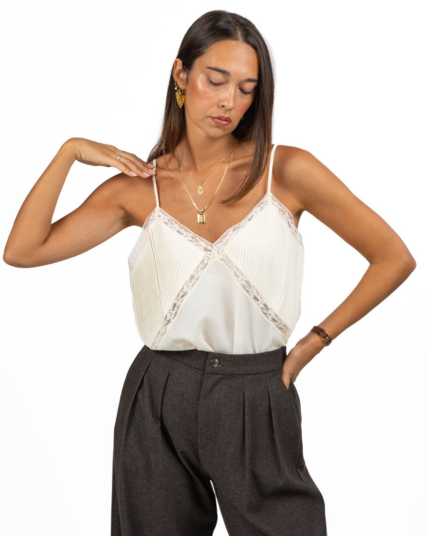 Canotta con Spalline Sottili e Pizzo - Twinset