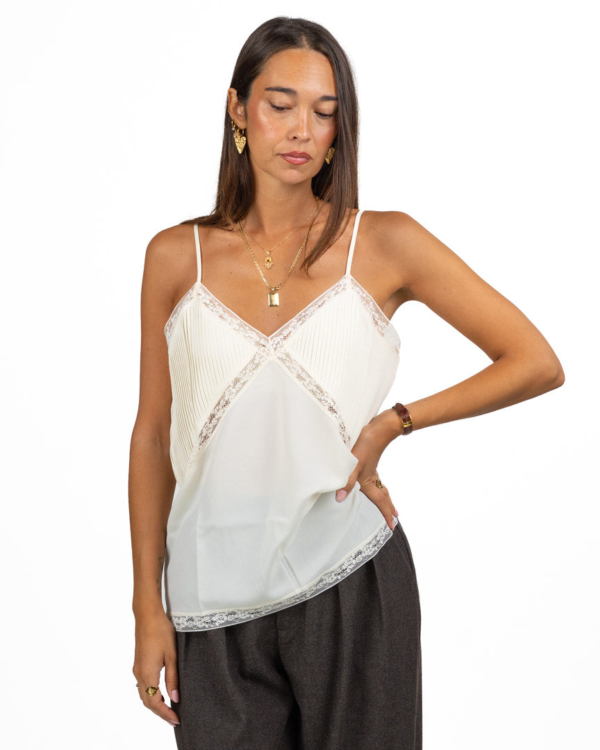 Canotta con Spalline Sottili e Pizzo - Twinset