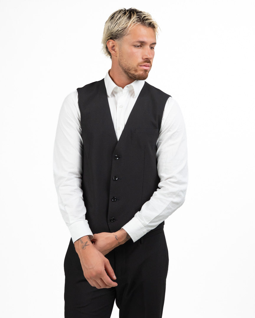 Completo Nero Regular Fit con Gilet - Antony Morato