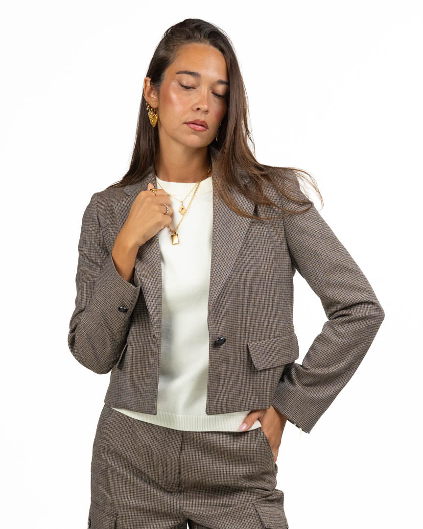Giacca Cropped a Quadretti - Emme Marella