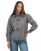 Camicia a Quadri Marrone e Azzurro con Fiocco - Levi's