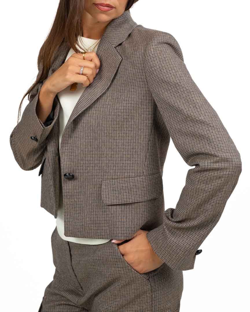 Giacca Cropped a Quadretti - Emme Marella