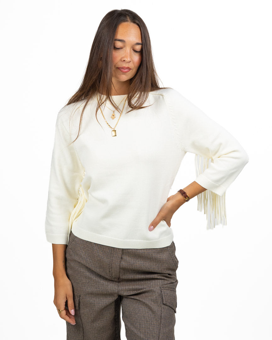 Maglia Girocollo con Frange - Emme Marella