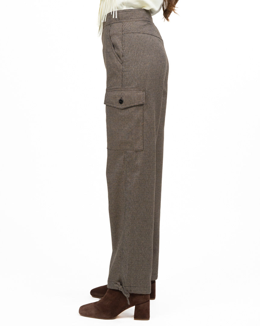 Pantaloni Cargo Macro-Check con Coulisse al Fondo - Emme Marella